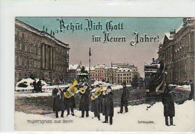 Berlin Mitte Schloss Glückwusch neujahr 1907