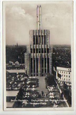Berlin Neukölln Dachgarten Karstadt-Haus 1934