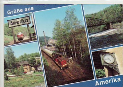 Amerika im Erzgebirge Bahnhof Eisenbahn ca 1985