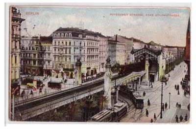 Berlin Schöneberg Bahnhof und Strassenbahn 1909