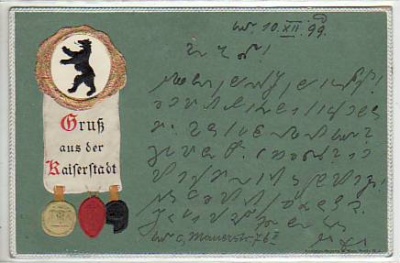 Berlin mit Siegel , Prägekarte 1899