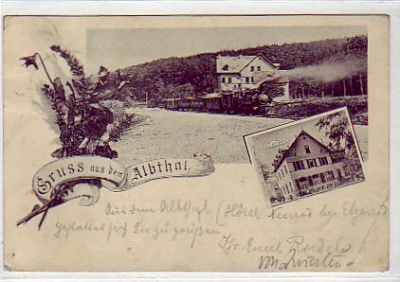 Albthal Stempel Ettlingen Bahnhof , Eisenbahn 1900