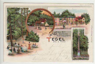 Berlin Tegel Schloss Restaurant Litho 1901