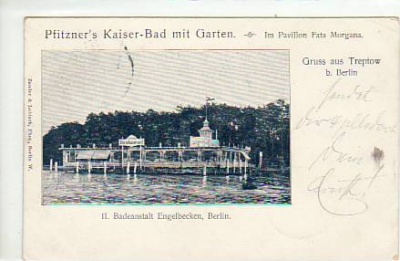 Berlin Treptow Pfitzner´s Kaiserbad Engelbecken 1903