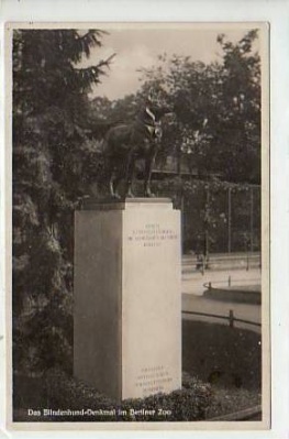 Berlin Tiergarten Blindenhunde Denkmal Berliner Zoo ca 1930