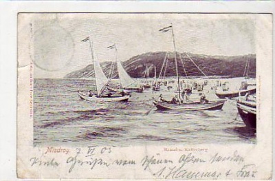 Ostseebad Misdroy Boote am Strand und Kaffeeberg 1905 Pommern