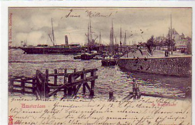 Amsterdam Hafen,Schiffe 1902  Niederlande