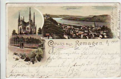 Remagen am Rhein Litho Ansichtskarte von 1900