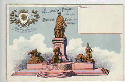 Berlin Tiergarten Anlaß AK Bismarck Enthüllungsfeier ca 1900