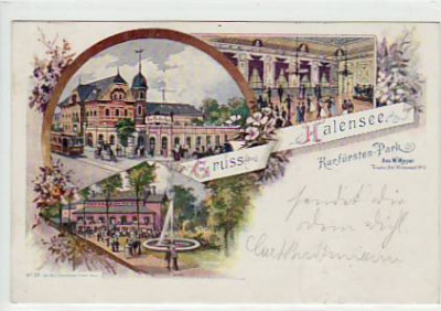 Berlin Wilmersdorf Halensee Kurfürsten-Park Litho 1899