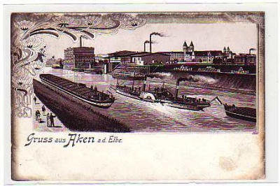 Aken an der Elbe ,Dampfer,Fabrik 1910