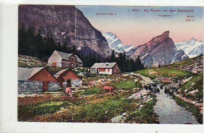 Alp Reslen vor dem Seealpsee ca 1925 Schweiz