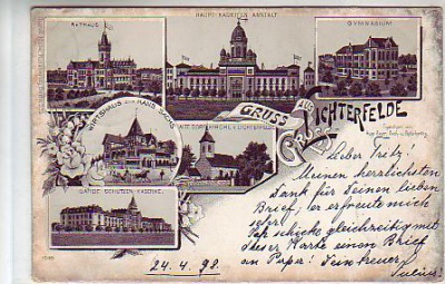Berlin Lichterfelde 6 Bilder Litho von 1898