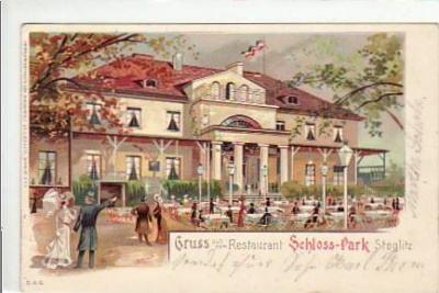 Berlin Steglitz Restaurant Schlosspark Litho 1903