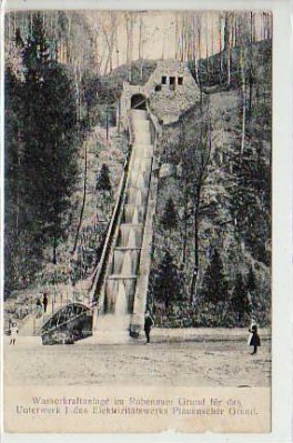 Rabenau bei Dresden Wasserkraftwer Plauenscher Grund 1914
