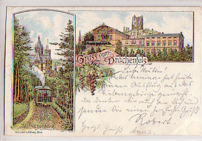 alte Ansichtskarten,Königswinter,Vorläufer,Drachenfels,1894