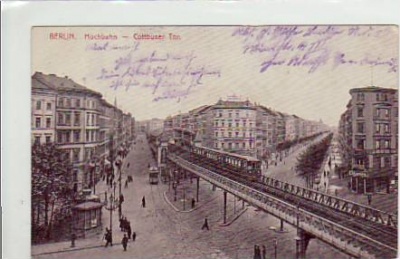 Berlin Kreuzberg Hochbahn Cottbuser Tor 1909