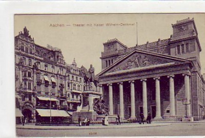 Aachen Theater und Denkmal ca 1915