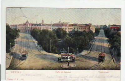 Dessau Partie am Bahnhof, Strassenbahn 1906