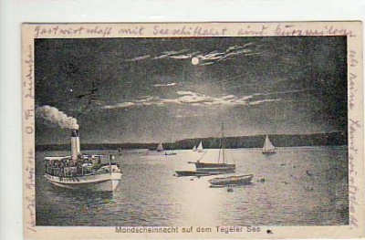 Berlin Tegel Dampfer auf dem Tegeler See 1926