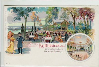 Berlin Niederschöneweide Litho Ausschank Haase-Brauerei ca 1900