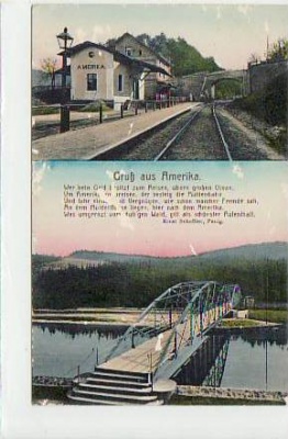Amerika bei Penig Bahnhof ca 1910