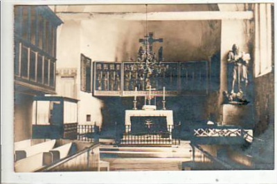 Nieblum auf Föhr Foto Karte Kirche von innen ca 1925