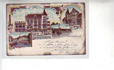 Bad Salzdetfurth Litho Ansichtskarte von 1899