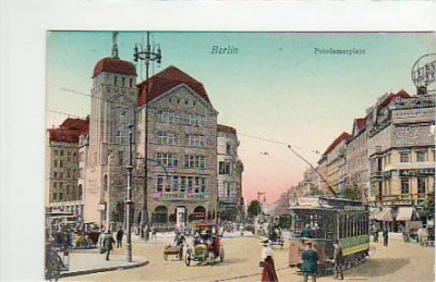 Berlin Mitte Strassenbahn am Potsdamerplatz ca 1910