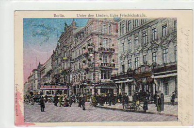 Berlin Mitte Unter den Linden Ecke Friedrichstraße 1908