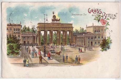 Berlin Mitte Litho Brandenburger Thor 1908