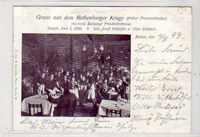 Berlin Mitte Restaurant Rothenburger Krug 1899