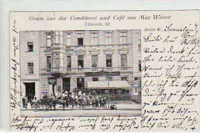 Berlin Tiergarten Conditorei Cafe Max Wieser 1903