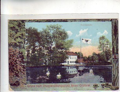 Altengrabow Truppenübungsplatz Kommandantur mit Fahne 1907