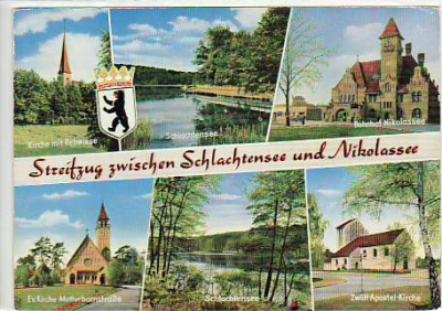 Berlin Grunewald Schlachtensee und Bahnhof Nikoassee ca 1965