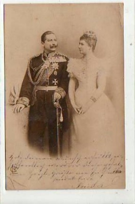 Adel Monarchie Kaiser Wilhelm der 2. und Frau 1901
