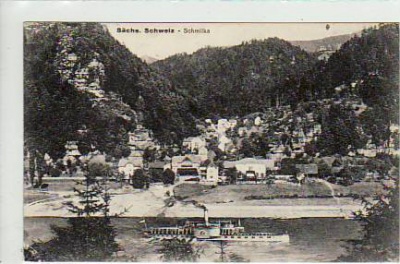 Schmilka bei Bad Schandau Raddampfer 1925