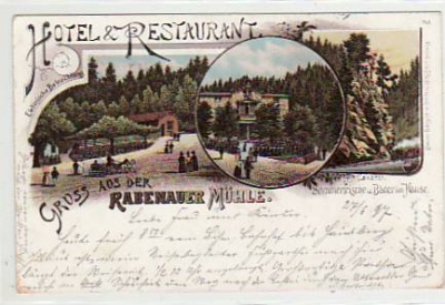 Rabenau bei Dresden Restaurant Mühle Litho 1897