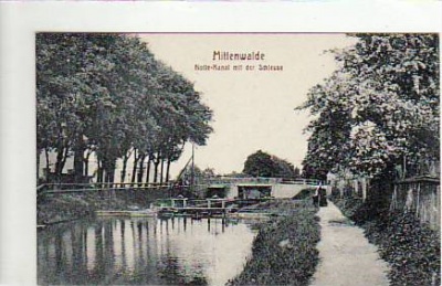 Mittenwalde in der Mark Nolte-Kanal Schleuse ca 1915