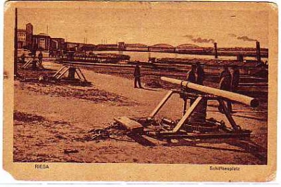 Riesa an der Elbe Schiffbauplatz,Werft ca 1915