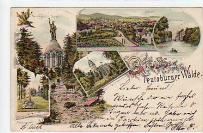 Detmold Teuteburger Wald Litho 1898