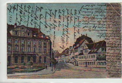 Bamberg Lange Strasse und Bankgebäude 1903