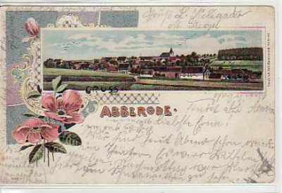 Abberode Mansfelder Gebirgskreis Litho von 1899
