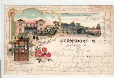Berlin Hermsdorf-Reinickendorf Bahnhof Litho 1900