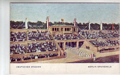 Berlin Grunewald Offizelle Stadion Postkarte ca 1910
