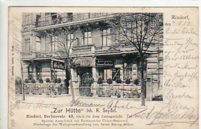 Berlin Rixdorf Restaurant Zur Hütte 1903