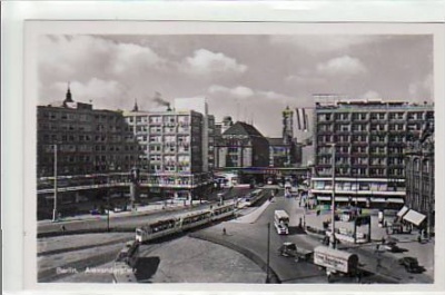 Berlin Mitte Alexanderplatz Strassenbahn,Auto-LKW ca 1955
