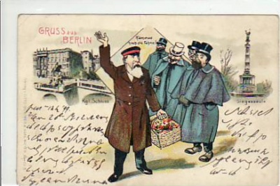 Berlin Tiergarten und Schloss Packet Stempel 1899