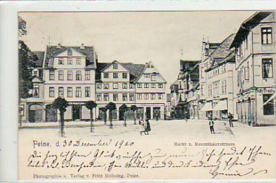 Peine Markt und Rosenthalstrasse 1900