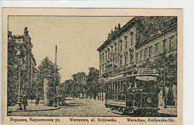 Warszawa Warschau Polen Strassenbahn 1915